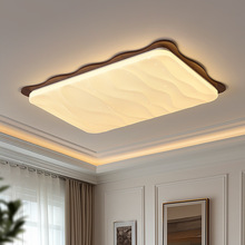 法式中古风卧室吸顶灯复古胡桃木色简约创意主卧书房组合套餐灯具