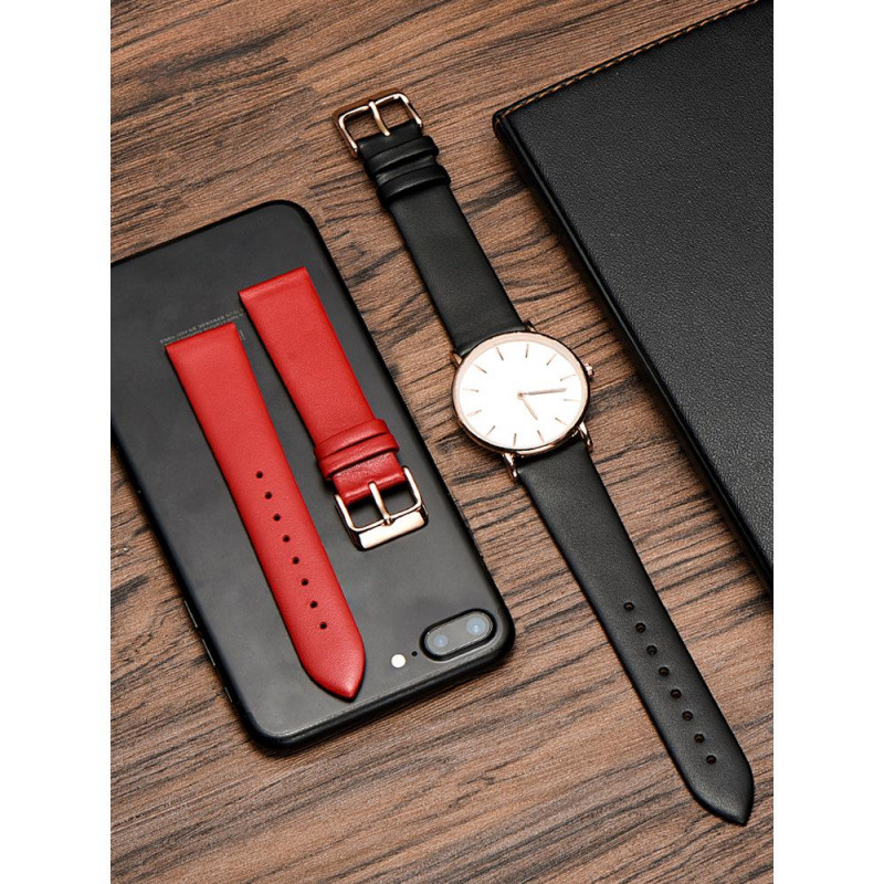 Pulseras de cuero ultra suaves de mujer botón blanco rojo cabeza de cuero de vaca hombre 12 14 16 18 19 20mm