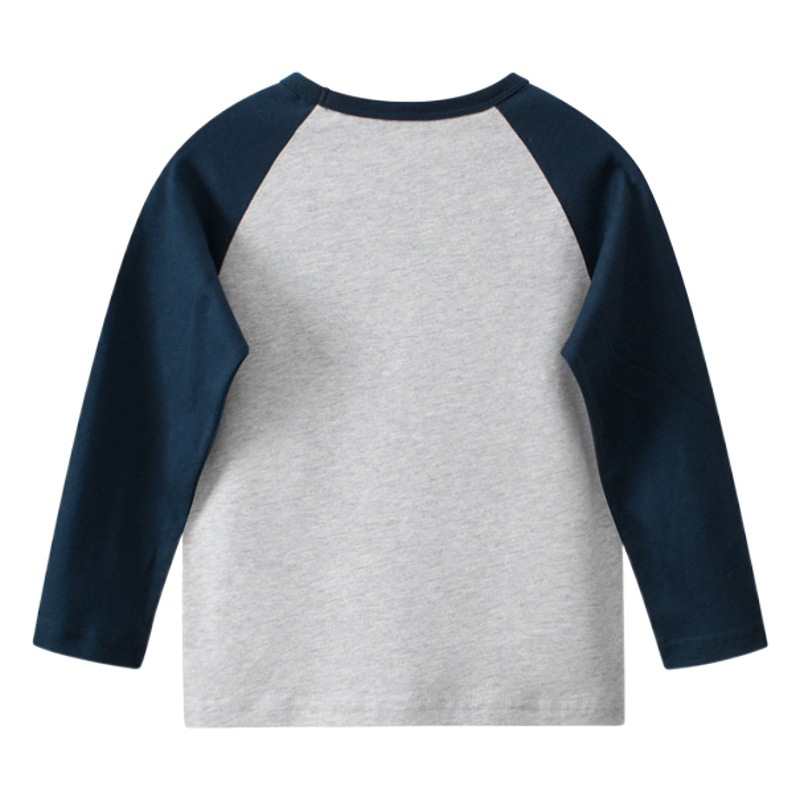 27kids ropa para niños otoño nuevo 2024 oso niños camiseta de manga larga camisa de fondo ropa de bebé cabello de una pieza