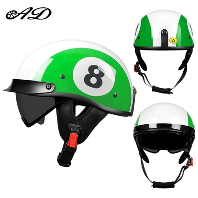 Motosiklet kaskı (dəbilqə) – Helmets - category-3ca-green-8-balls-black-tea-mirror-transparent-mirror-m55-56-head-circumference