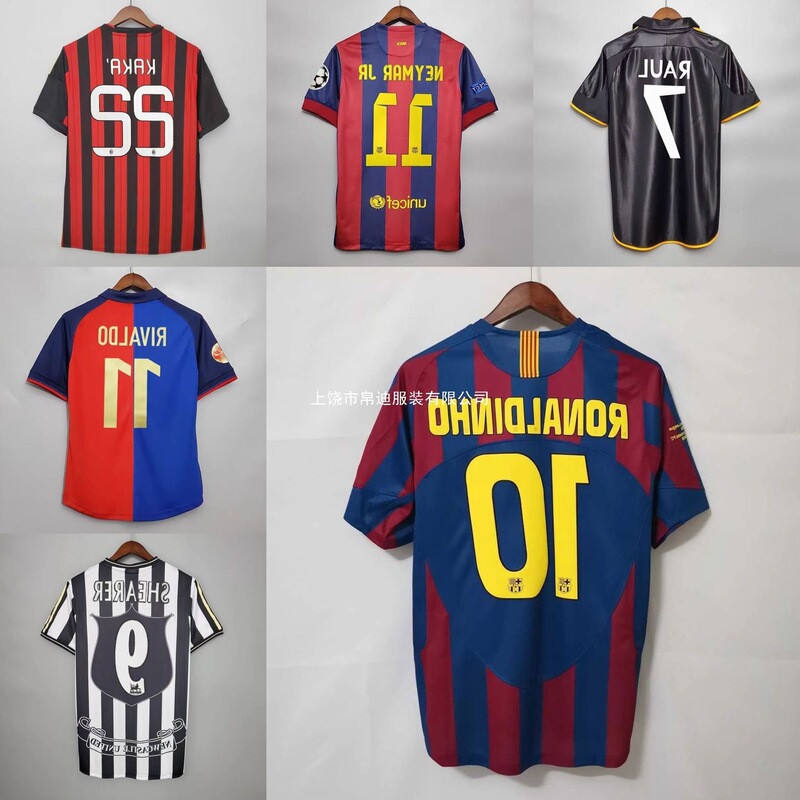 Retro Classic Player Jersey Club Ac Barcelona Psg Newcastle C. Ronaldo Messi Neymar Beckham Cotton Retro Classic Player Jersey Club Ac Barcelona Psg Newcastle C. Ronaldo Messi Neymar Beckham Cotton