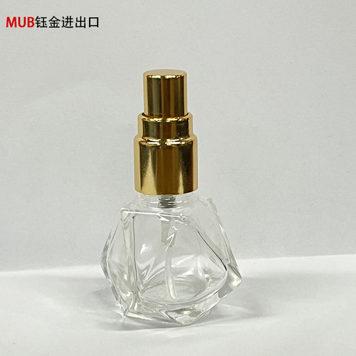 8ml massage roller ball essential oil bottle, five-pointed star rolling ball diamond transparent glass perfume bottle sample packaging cosmetics