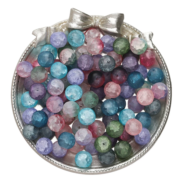 10mm glazed matte beads-random mix