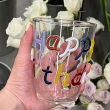 跨境彩色立体涂鸦手工创意高硼硅玻璃杯批发水杯果汁ins牛奶杯