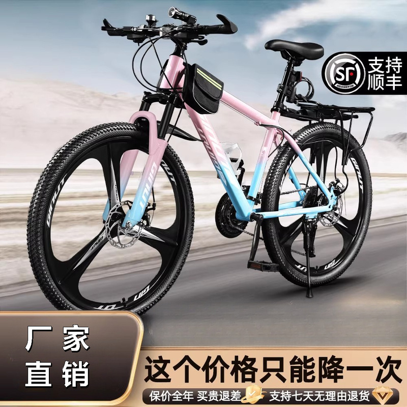 Mountain Bike for Women, Adult Variable-Speed Road Bike, Campus Shock-Absorbing Bicycle 24inch for Female Junior High School Students and Teenagers