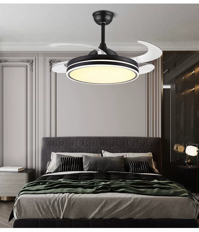 Invisible ultra thin air fan, LED ceiling lamp for living room for hood, remote control