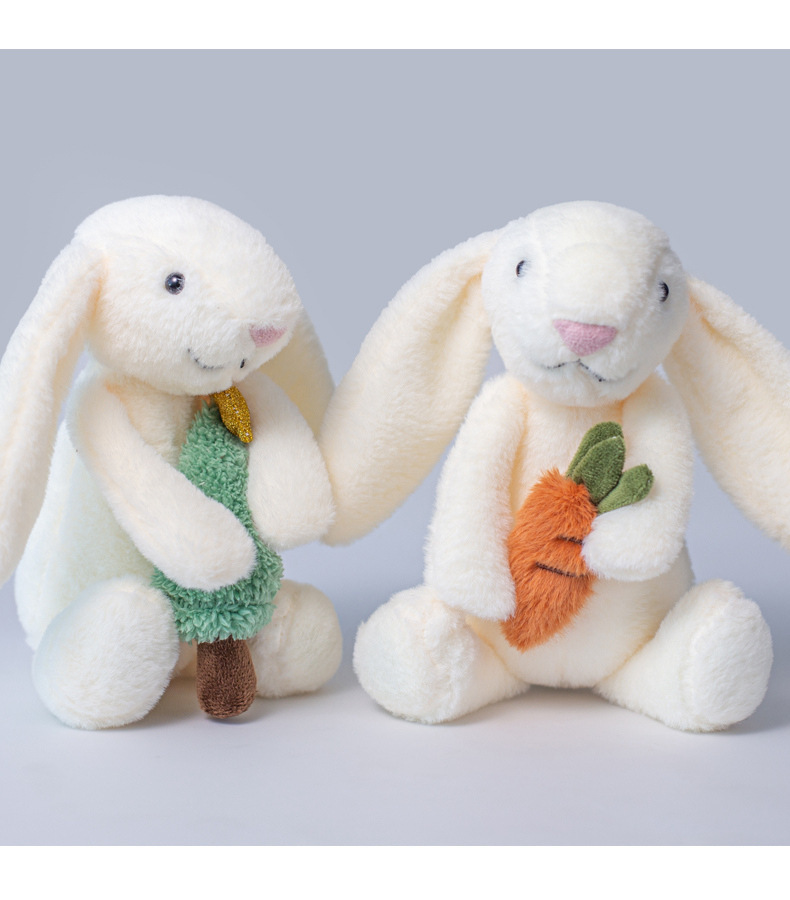 SnuggleBunny Plush Toy - Soft Huggable Rabbit Stuffed Animal With Carrot, Cuddly Companion For Kids & Adults, Perfect Gift For Christmas, Sleep Aid_voghion.com