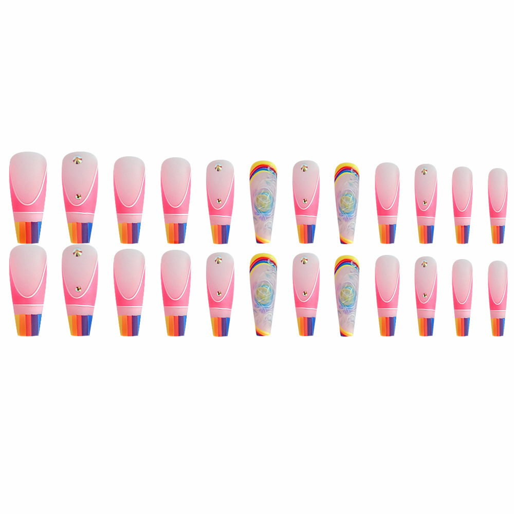 Ventas transfronterizas románticas de polvo de uñas, parches de uñas de lujo ligero, parches de uñas de atmósfera dulce y magnífica