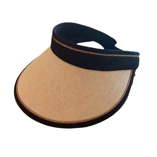 Female UV Protection Sun Hat with Large Brim, Summer Foldable Face Shield Sun Hat, Black Rubber Sun Hat, Open-Top Hat