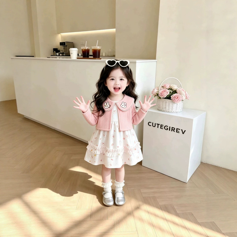 2026 New Spring and Autumn Dress for Girls, Baby Princess Infant Stylish Doll Long Sleeve Dress, Fresh and Popular Style