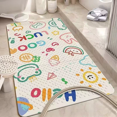 Toilet Bathroom Floor Mat, Avtomobil döşəmə paspasları - colorful-little-frog-no-18-3565cmanti-slip-and-safe-bathing