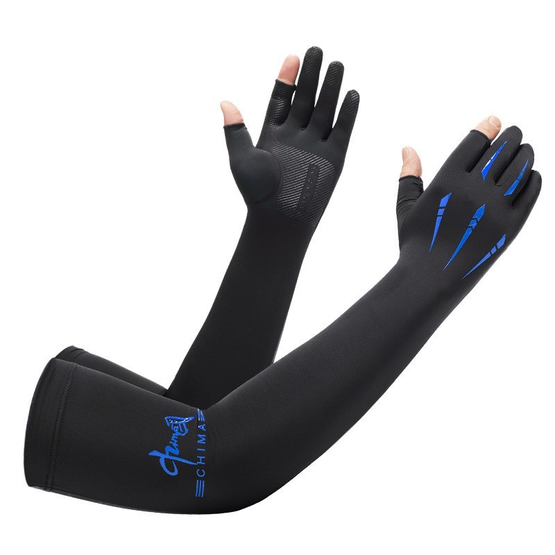 Guantes de protección solar de seda de hielo de verano para hombres de dos dedos de hielo oversleeve uv brazo de protección del brazo oversleeve guantes delgados al aire libre