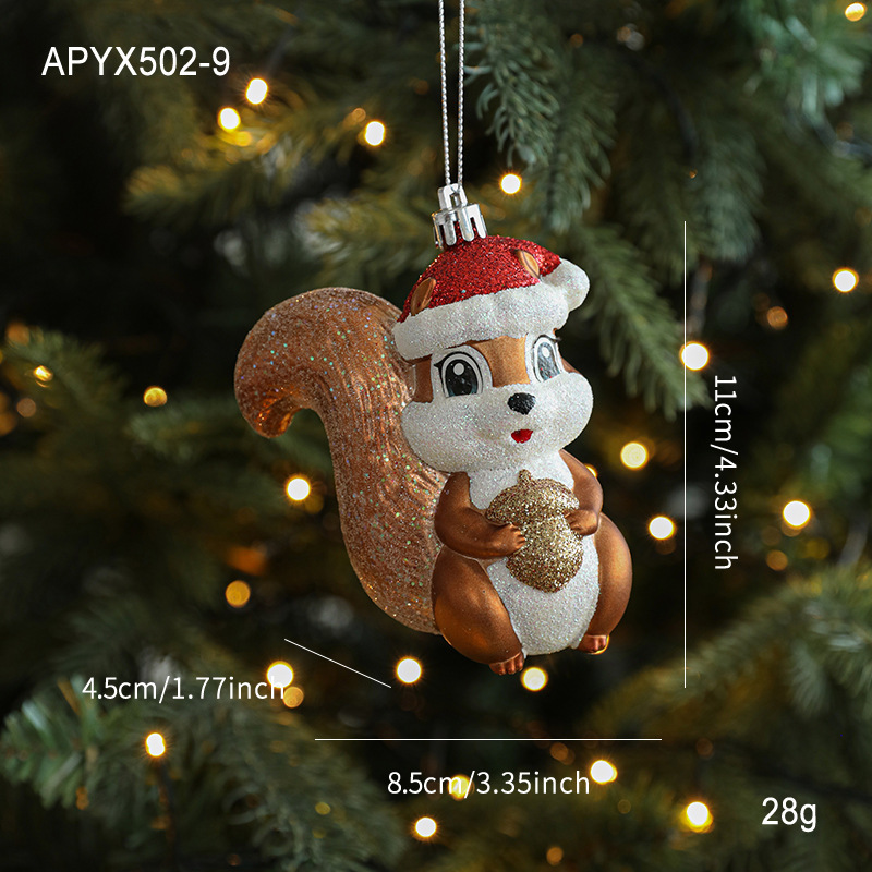 新しいゴールデンレッドゴールデン粘着粉末プラスチックペンダントマットグレーパウダー漫画ペンダントクリスマスツリーウィンドウ装飾|undefined