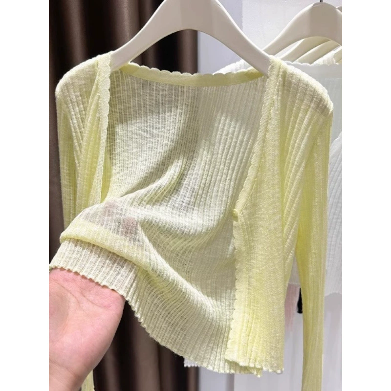Blue thin knitted silk cardigan, slip dress, cloak, sun protection