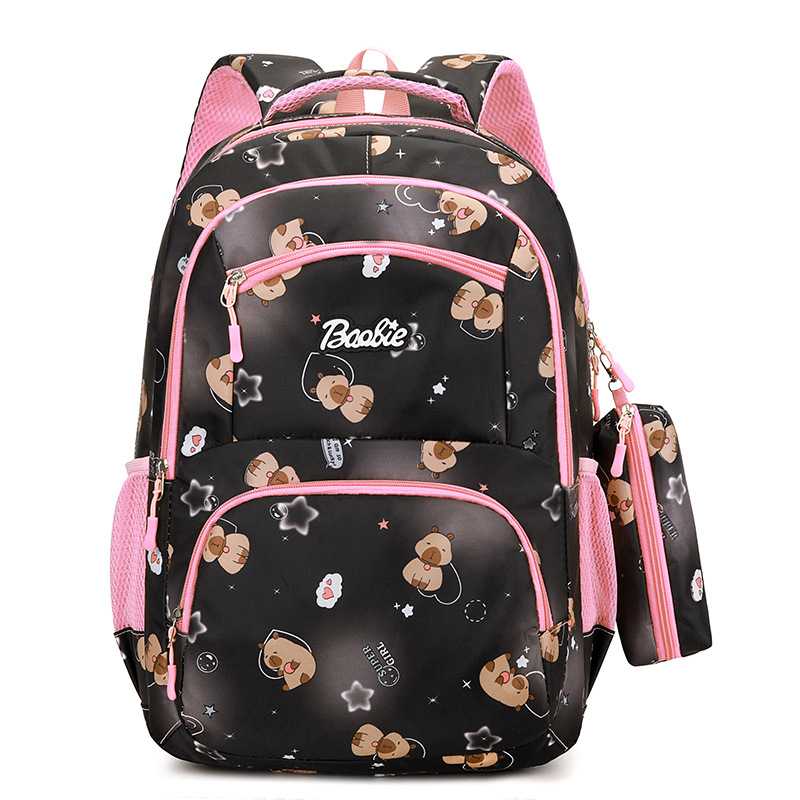 Cross-Border Foreign Trade Two-Piece Pencil Case Set, Trendy Cartoon School Bag, Fashionable Korean-Style Backpack for Men and Women, Middle and High School Backpack