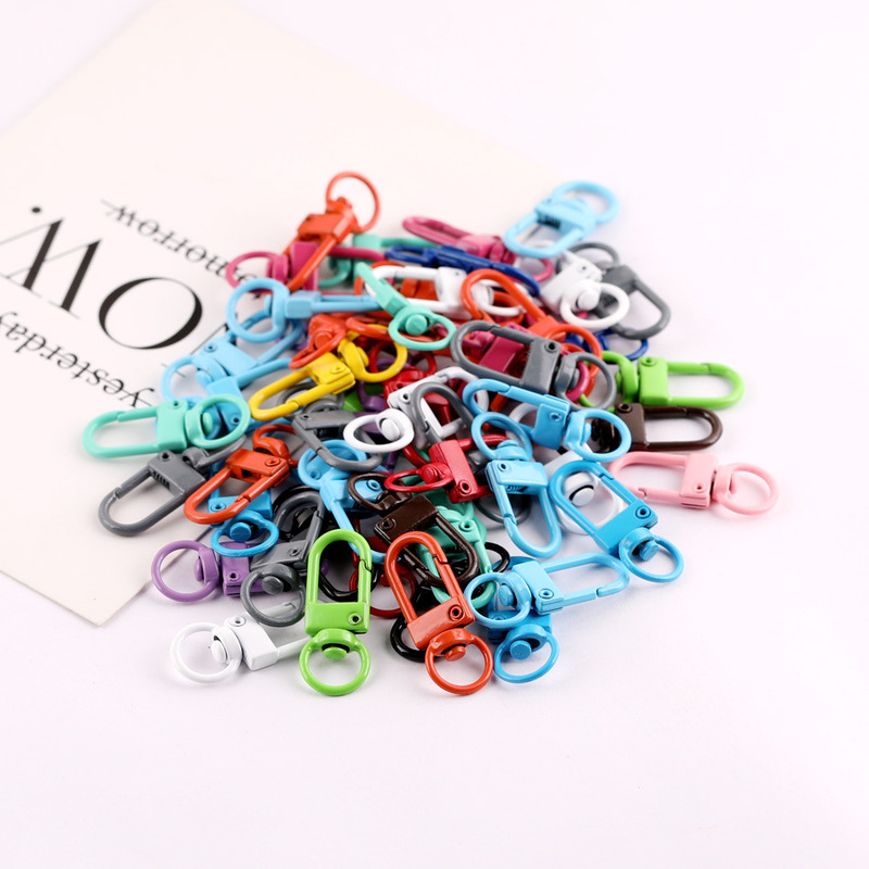 Macaron Color Metal Paint Keychain Dog Buckle Color Paint U-shaped Door Buckle Diy Bag Pendant Accessories