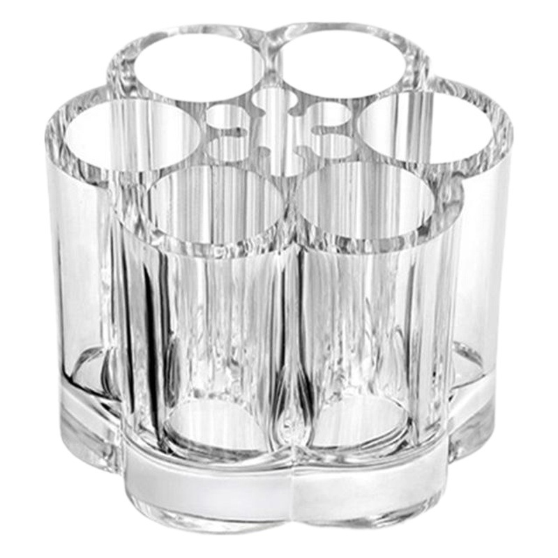 Transparent Lipstick Stand Plum Blossom Display Rack Cosmetic Box Storage Box Lipstick Stand Eyebrow Pen Eyeliner Box 6 Holes Round