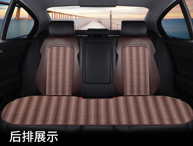 Car Seat Cushion, All-Season Saddle Cushion, Universal Perforated Trendy Health-Preserving Half-Pack Linen High-End Car Seat Cushion, Non-Slip