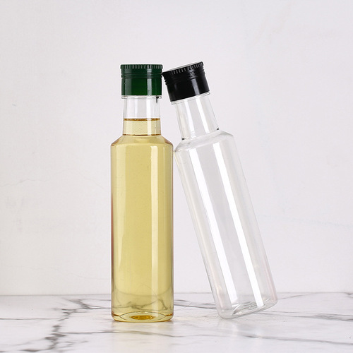 Oil bottle plastic olive oil bottle 250ml round plastic sesame oil bottle soy sauce vinegar bottle seasoning oil vinegar bottle
