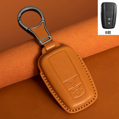Car key bag: Key Cover Asia Dragon - type-b-yellow-brown-metal-buckle
