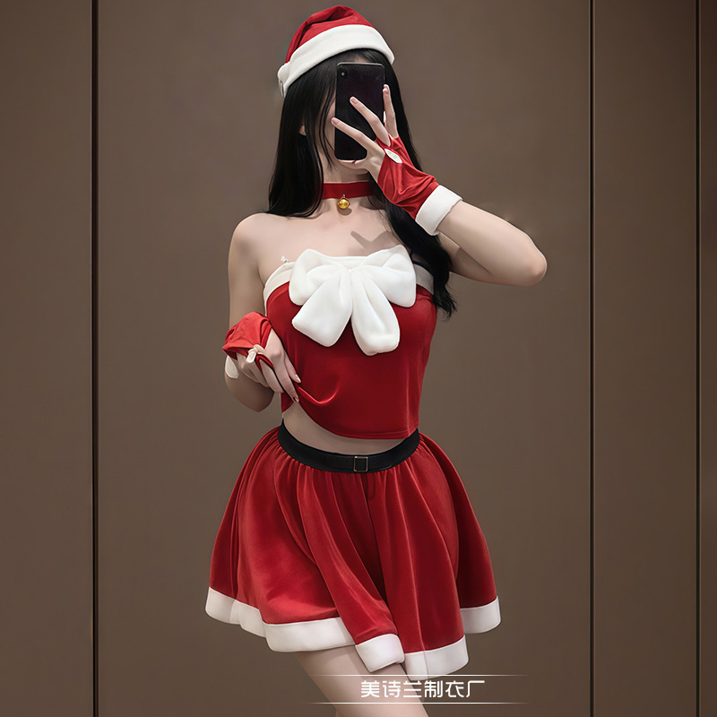 Meizhilan Christmas Outfit, Sexy Cosplay Costume, New Year's Outfit, Sweet Internet Celebrity Halloween Performance Costume Set Meizhilan Christmas Outfit, Sexy Cosplay Costume, New Year's Outfit, Sweet Internet Celebrity Halloween Performance Costume Set