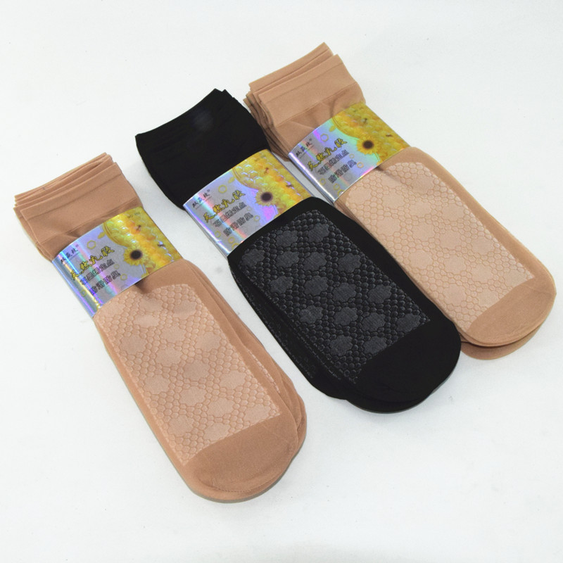 Spot wholesale propolis latex stockings women's spring and summer thin short stockings slightly transparent flesh velvet socks