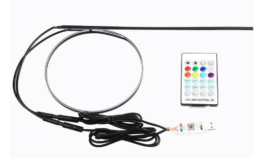 Nuevo USB color mágico faro coche hoja oculta streamer caballo corriendo acrílico LED consola central modificación lámpara