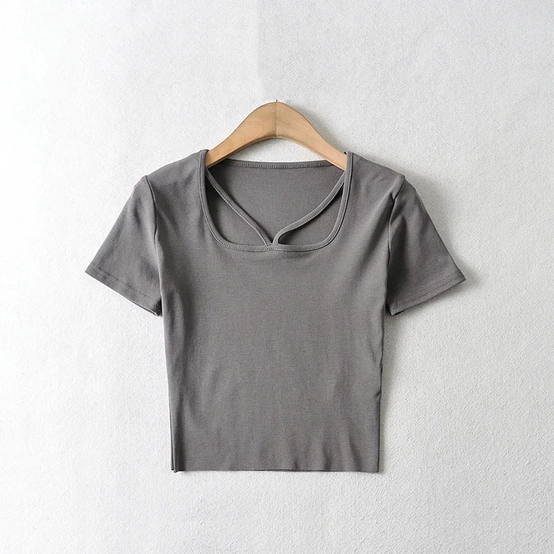 solid color slim T-shirt NSHS47171