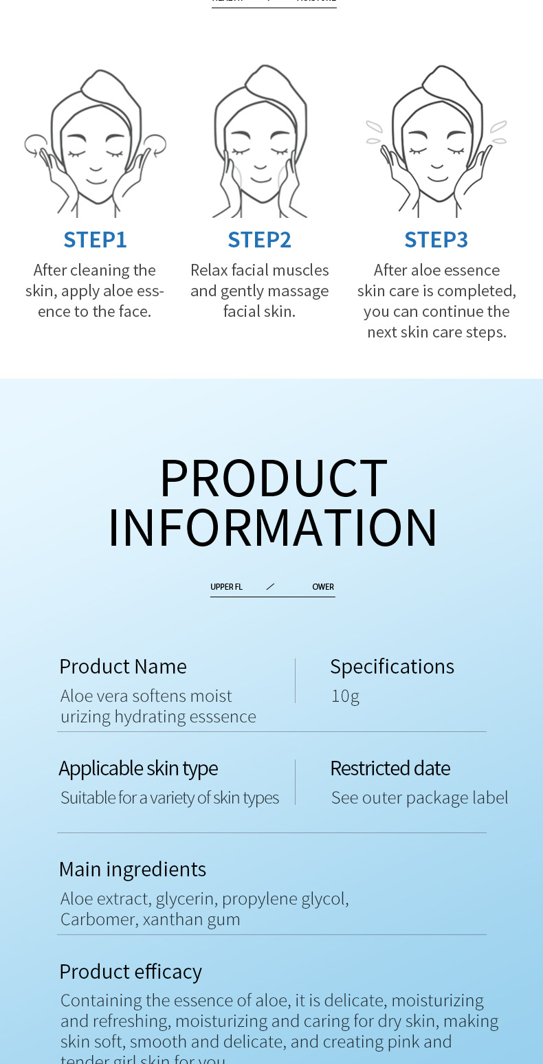 100% English Essence SADOER Hyaluronic Acid Moisturizing Essence Moisturizing Essence Moisturizing Skincare Products Cross-Border