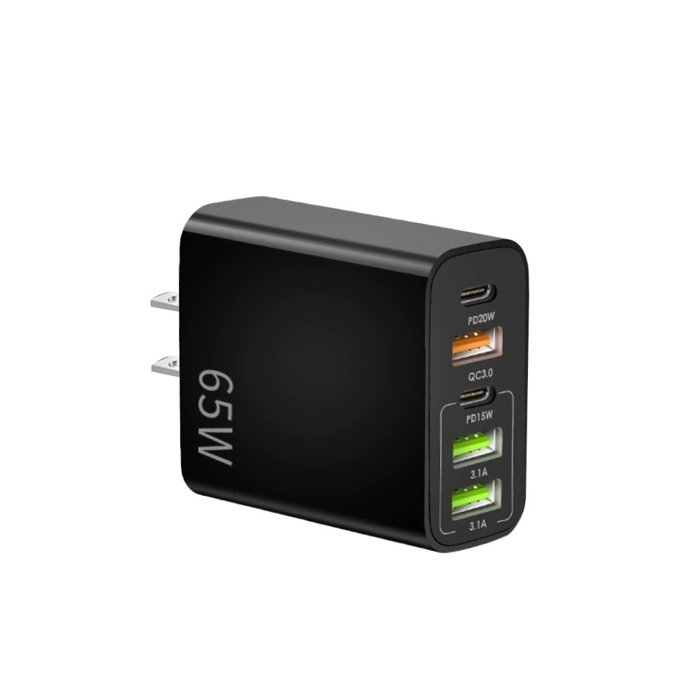 Многоразъемное зарядное устройство 65W, 3 USB + 2 PD быстрая зарядка, вилки EU/US/UK, черное или белое