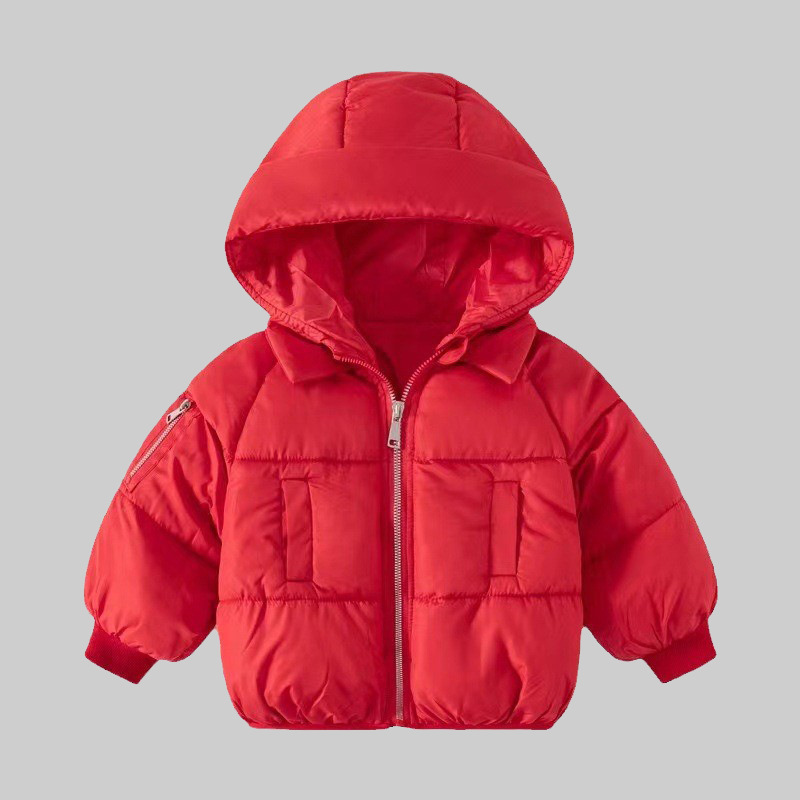 Ropa de algodón para niños, chaqueta de moda para niños, chaqueta de algodón caliente para niños con sombrero de otoño y invierno