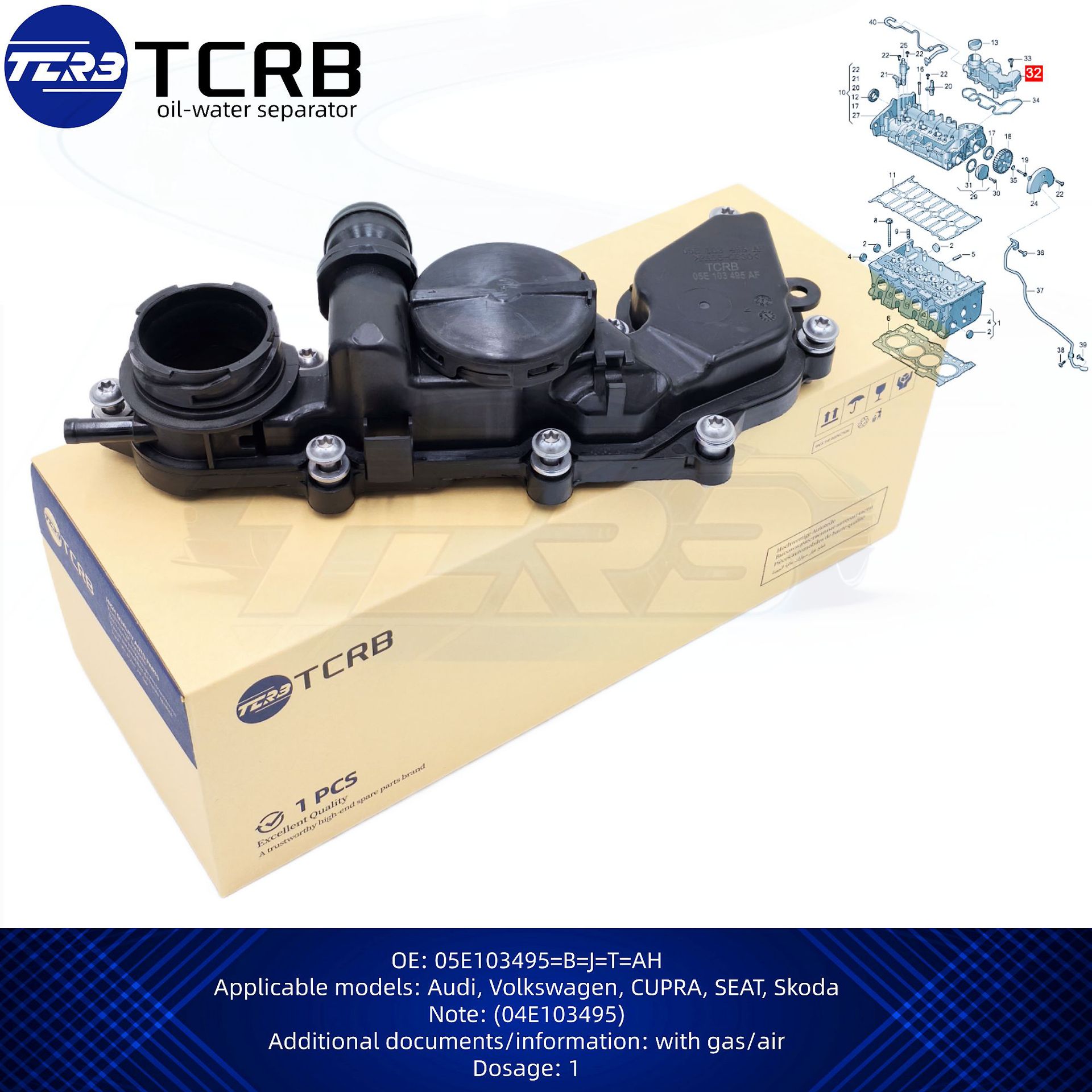 Cross-border bestseller, seeking agents for TCRB Fuel Water Separator suitable for Arona 05E103495B