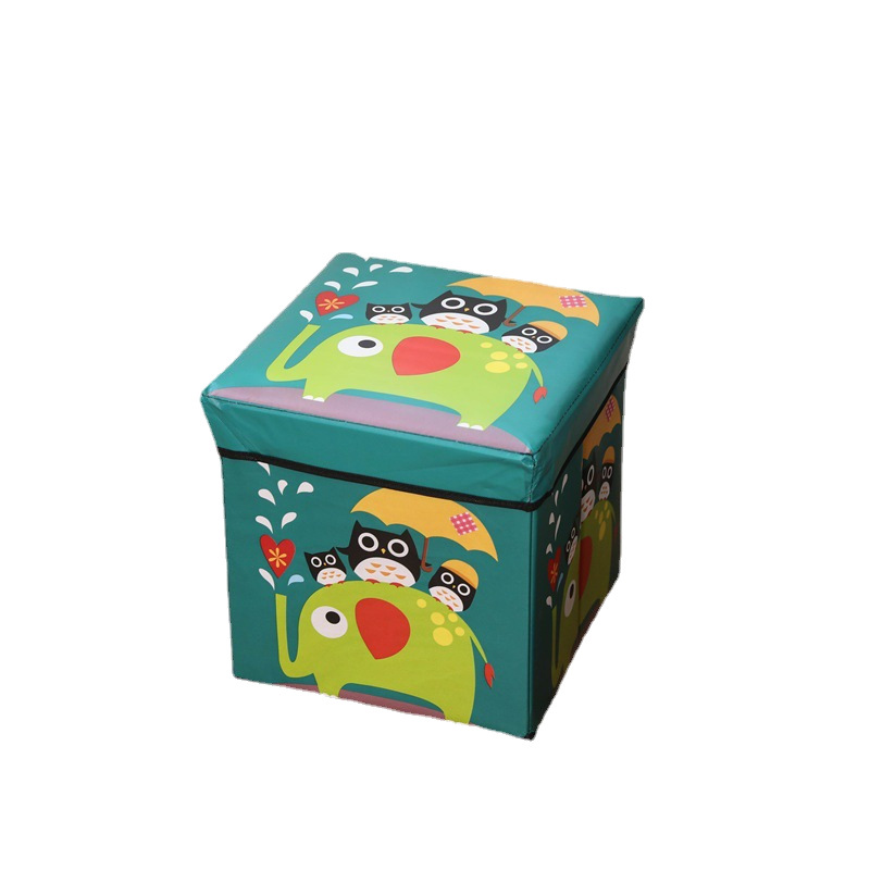 Cross-border foldable storage stool children's toy storage box cartoon pattern storage stool multifunctional storage stool wholesale