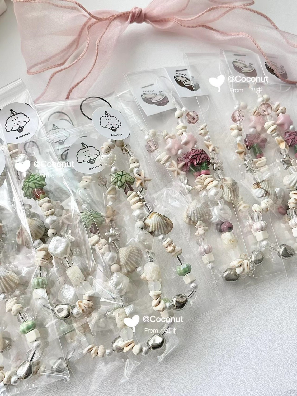 Nylon, Resin Material Marine Style Starfish Shell Nylon Resin Mobile Phone Chain