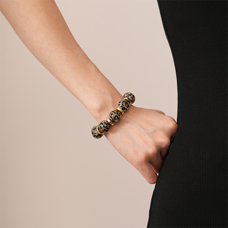 Casual, Street Occasion Retro Leopard Alloy Beaded Chain Beaded Bracelets Wholesale