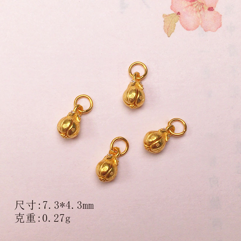 DIY Accessories s925 Silver Gold Plated Small Drop Necklace Pendant Bracelet Pendant Bracelet Beads Beads Jewelry Material