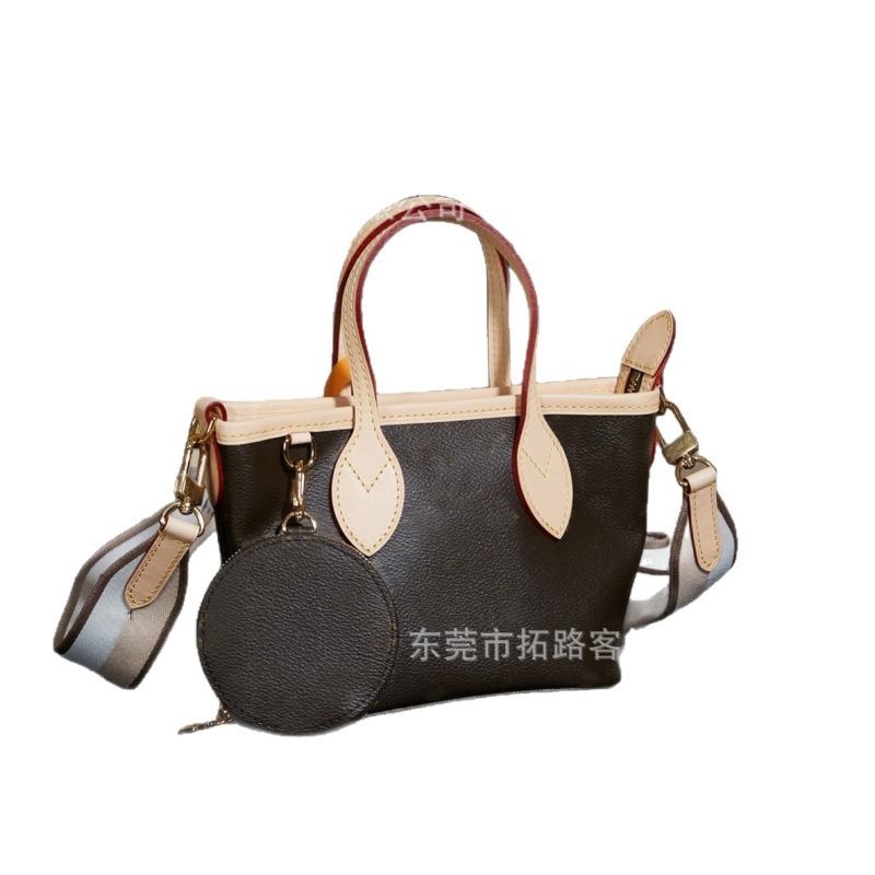 M&LV 驴家外贸大牌老花neverfull bb手提购物袋真皮托特斜跨女包|undefined