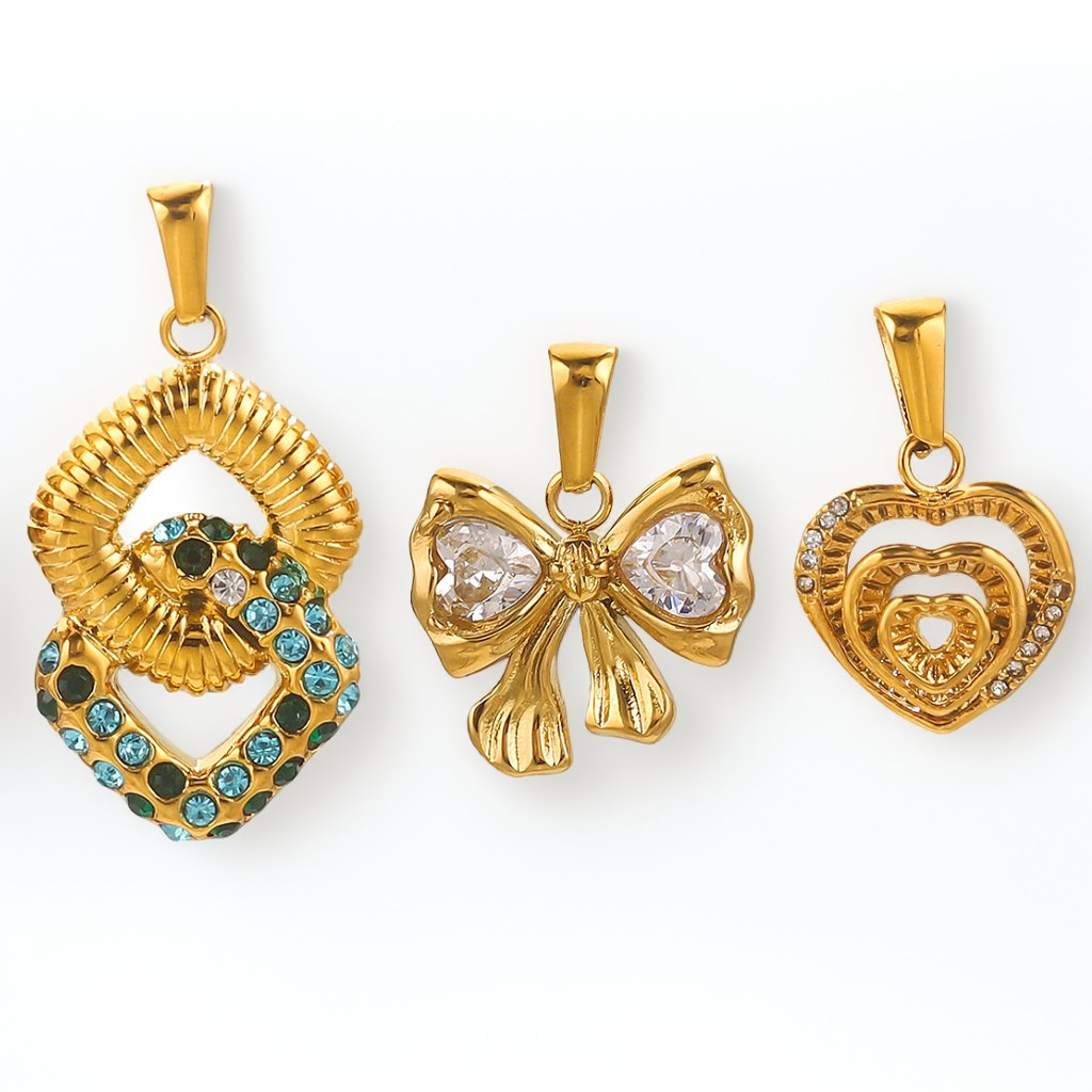 Nuevo acero inoxidable galvanoplastia al vacío transfronteriza color de cristal de diamante colgante accesorios de joyería DIY