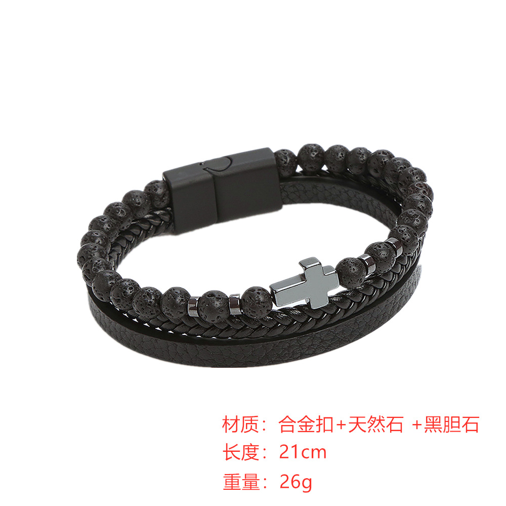 Title 1, Natural Tiger Eye Stone Cross Bracelet Spiritua...