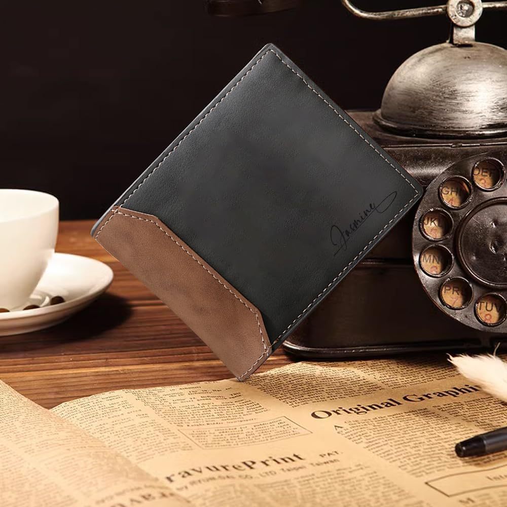 Personalizado Amazon impresión cartera de avatar corto diseño de negocios de cuero bolso de plata de cabeza cartera de hombre de piel