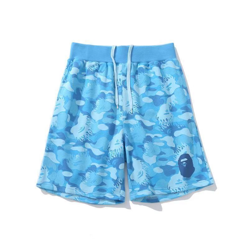 Cross-Border Dropshipping Bape Trendy Brand Summer Camouflage Shark Shorts Ape Head Casual Unisex Printed Embroidered Shorts