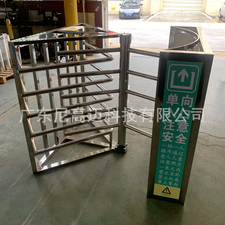 广州汽车站出入通道单向旋转门 矩形半高不锈钢单限转闸 旋转滚匝