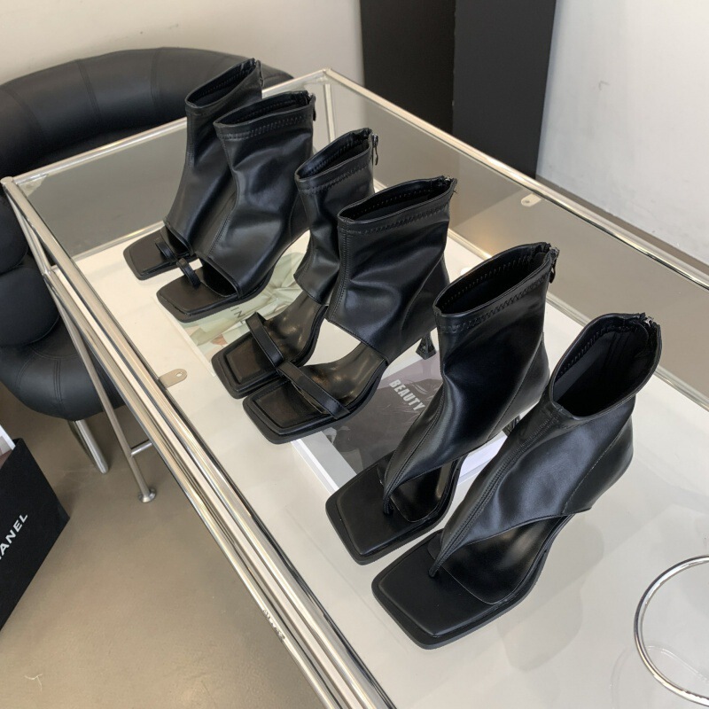 Manufacturer Supplies 2025 New Open-Toe Square-Toe Boots in Stock 35-40 Large Size High-Heeled Sandals Flip-Flops Sandals Manufacturer Supplies 2025 New Open-Toe Square-Toe Boots in Stock 35-40 Large Size High-Heeled Sandals Flip-Flops Sandals