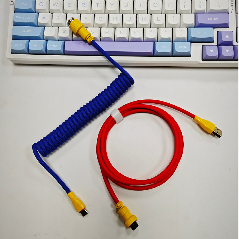 Cable para teclado mecánico de eje magnético 8K, con conectores de aviación, resorte, USB, personalizado colorido, para juegos