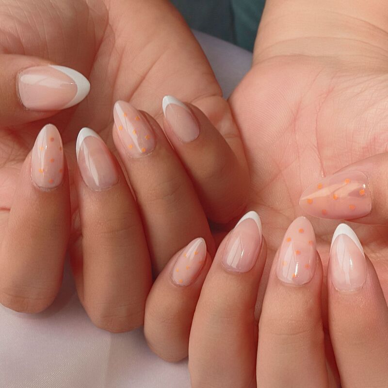 24 Pieces of Short Wearable Nails, Cute Yellow Polka Dots, Whitening Nails, Hot-Selling Foreign Trade Wearable Fake Nails Wholesale 24 Pieces of Short Wearable Nails, Cute Yellow Polka Dots, Whitening Nails, Hot-Selling Foreign Trade Wearable Fake Nails Wholesale