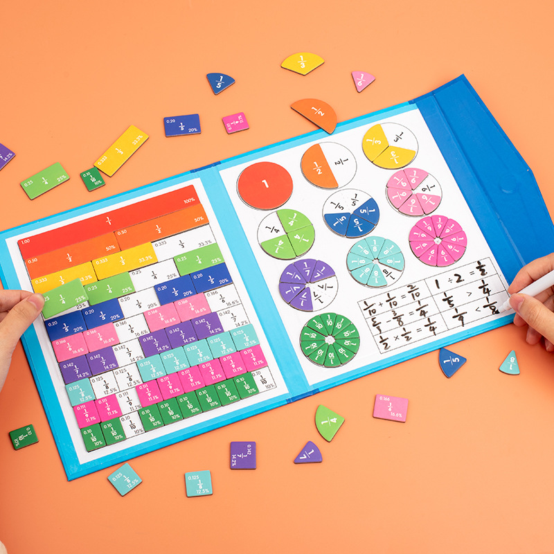 Demostrador de disco de puntuación magnética, denominador molecular, suma y resta cognitiva, cálculo, material didáctico de matemáticas de la escuela primaria de tercer grado, juguete