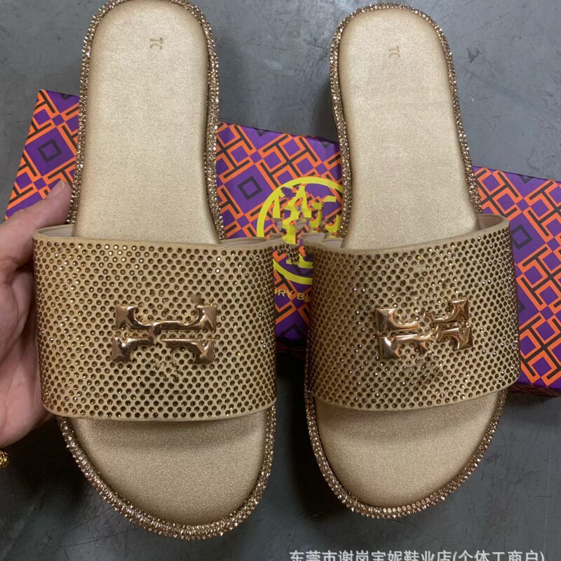 Ladiesslippers Cross-Border Supply Exclusively for Summer Tb Flat Slippers European and American Fashion African Outdoor Wear Women's Sandals