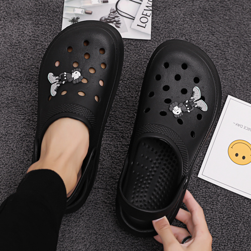 Dongdong zapatos para hombres de verano nuevos zapatos de playa casuales transpirables sandalias de hombre con cabeza de media zapatilla sandalias