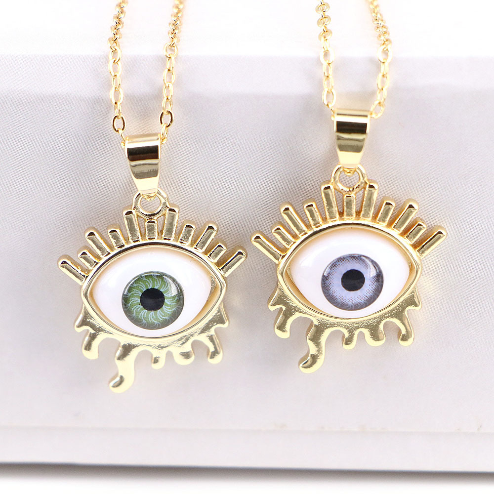 New Jewelry Fashion Demon Eye Necklace Geometric Pendant Clavicle Chain display picture 2