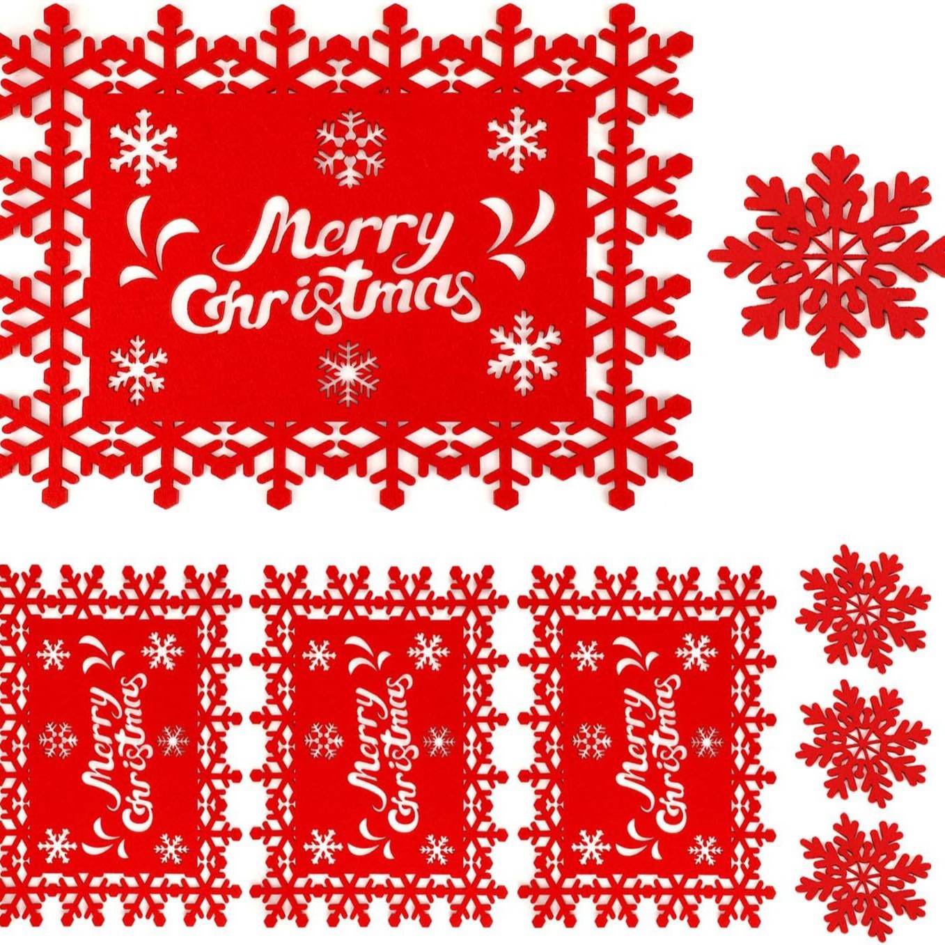 Cross-border Supply Felt Christmas Placemat Coaster Hotel Restaurant Family Available Placemat Halloween Felt Placemat_voghion.com
